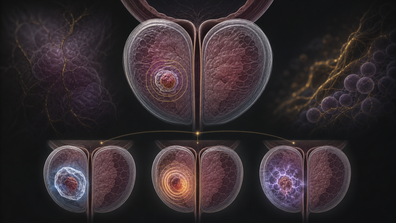 Original medical illustration for: Focal Therapy for Prostate Cancer: A Detailed Look at Cryotherapy, HIFU, and IRE